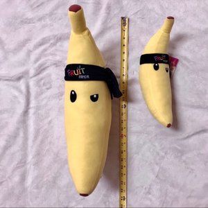 Set of 2 Fruit Ninja Banana Face Plushes 22”,12.5”